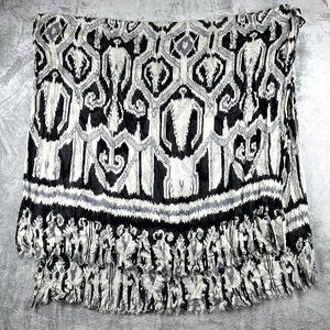 Bindya New York Scarf / Shawl / Wrap  Floral Black Raw Hem GORGEOUS India